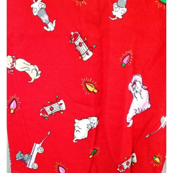 French Jenny Red Cotton Pajama Pants M Peppermint Dogs Holiday Print Lounge Wear - Picture 3 of 6